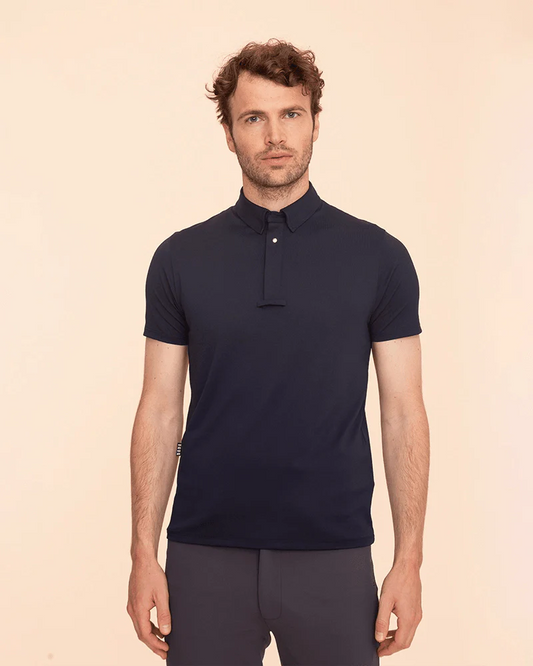 Blue - Short-sleeved competition polo shirt