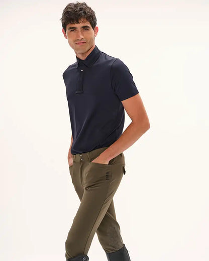 Blue - Polo de concours manches courtes d'équitation