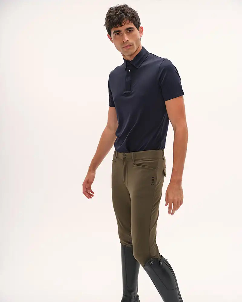 Blue - Polo de concours manches courtes d'équitation