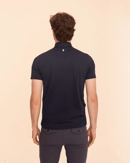 Blue - Short-sleeved competition polo shirt