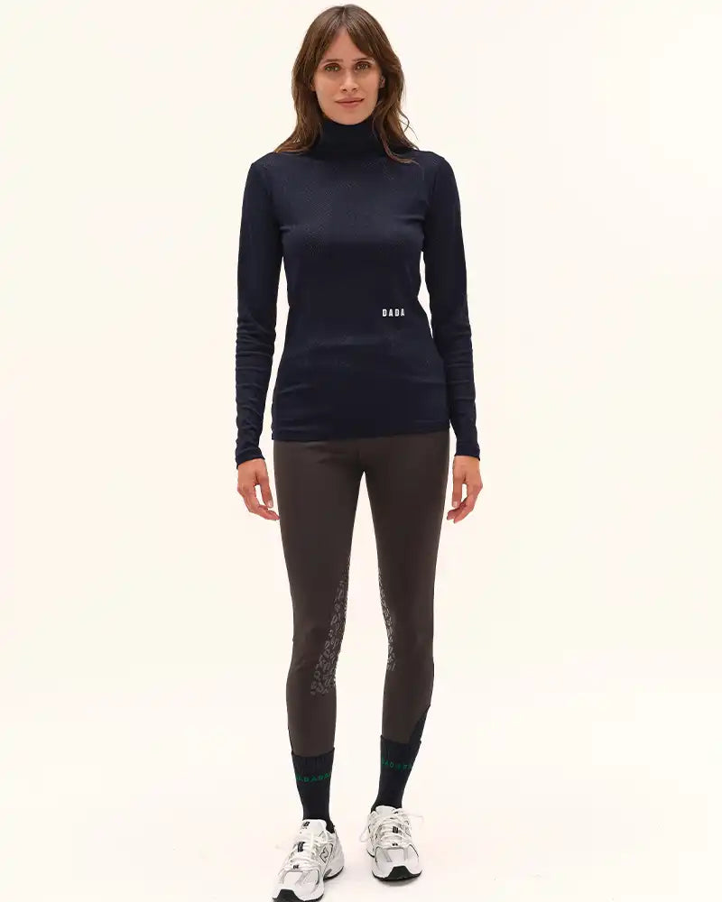 Calder - T-Shirt technique perforé d'équitation col montant