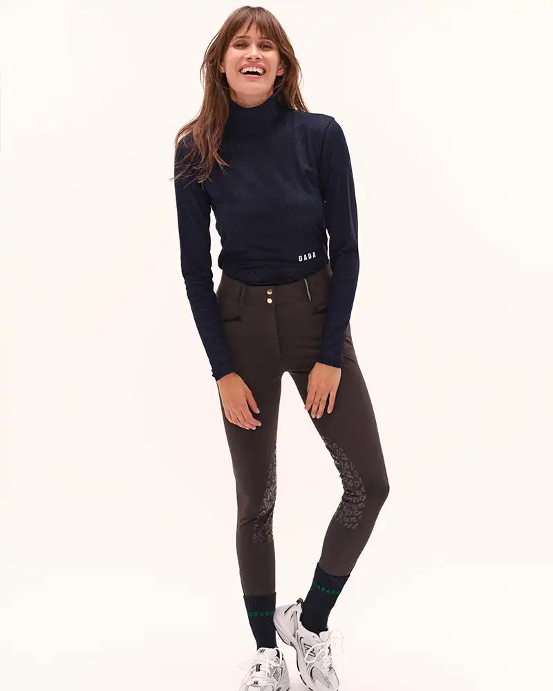 Calder - T-Shirt technique perforé d'équitation col montant