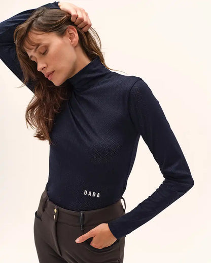 Calder - T-Shirt technique perforé d'équitation col montant