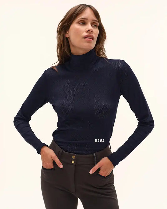 Calder - T-Shirt technique perforé d'équitation col montant