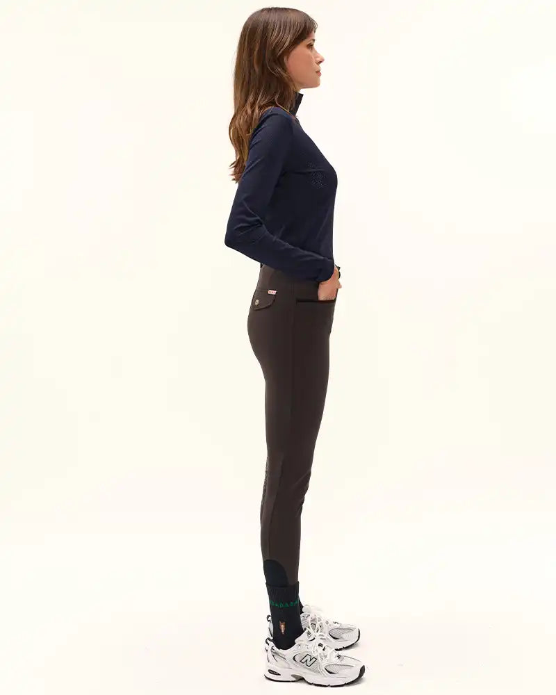 Calder - T-Shirt technique perforé d'équitation col montant