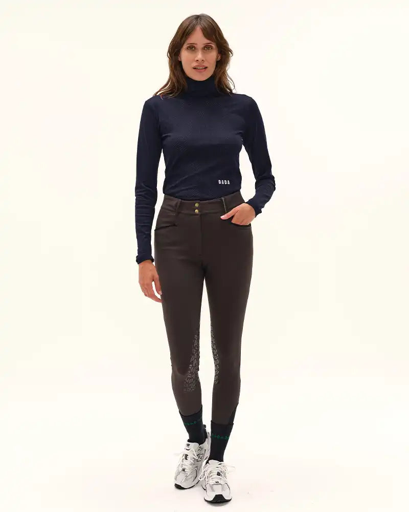 Calder - T-Shirt technique perforé d'équitation col montant