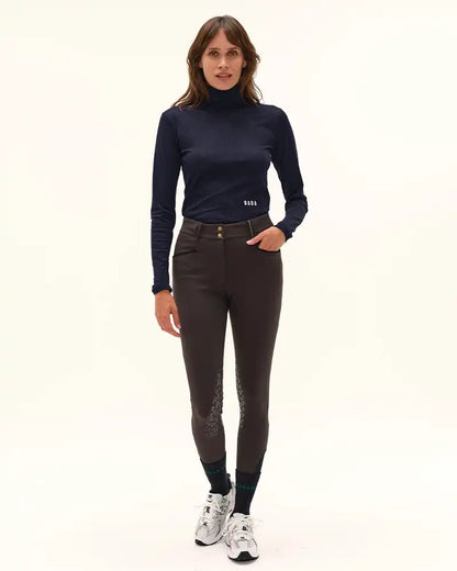 Calder - T-Shirt technique perforé d'équitation col montant