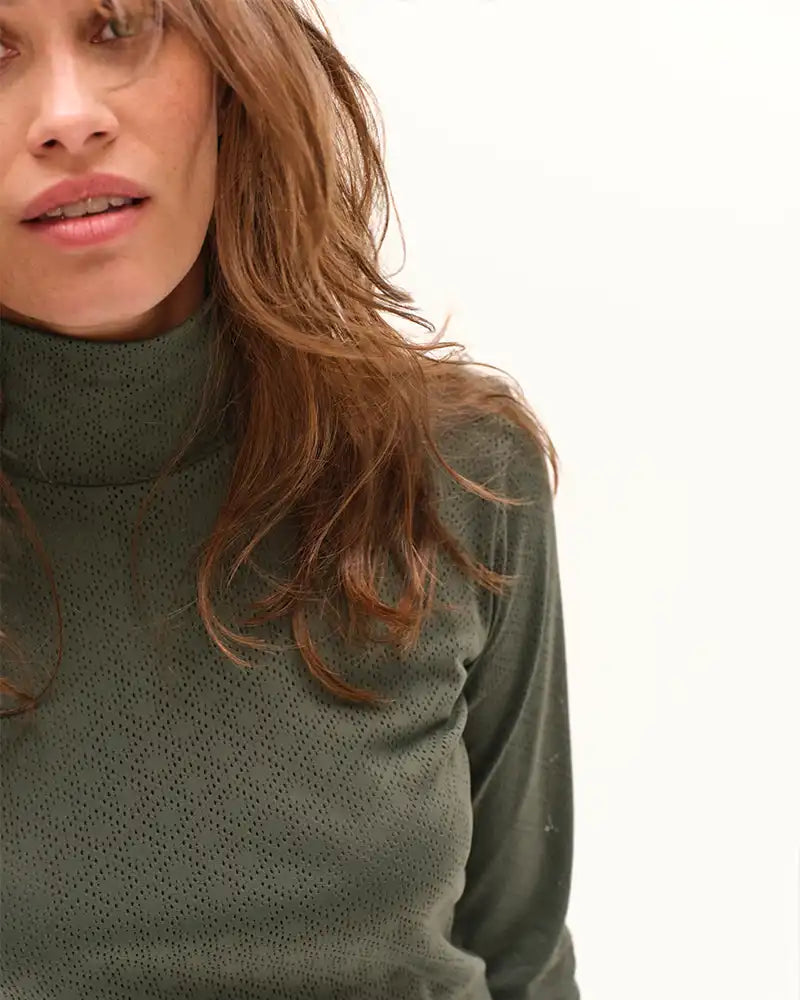 Calder - T-Shirt technique perforé d'équitation col montant