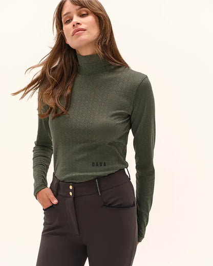 Calder - T-Shirt technique perforé d'équitation col montant