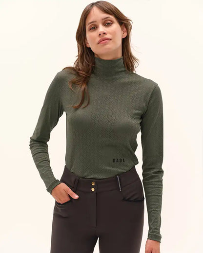 Calder - T-Shirt technique perforé d'équitation col montant